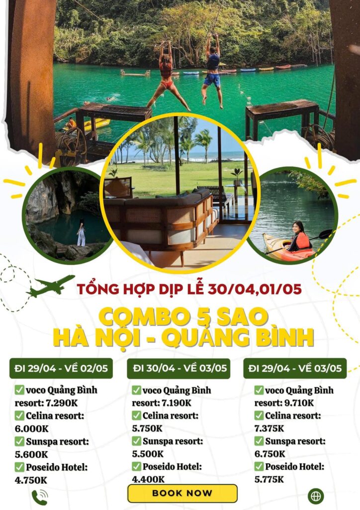 Combo du lịch Quảng Bình từ Hà Nội bằng tàu hỏa cho dịp lễ 30/4 1 Combo du lịch Quảng Bình từ Hà Nội bằng tàu hỏa cho dịp lễ 30/4